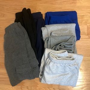 Assorted 11 pair Boys large 12/14 16/18 sweatpants Gildan, Hanes, Quad Seven